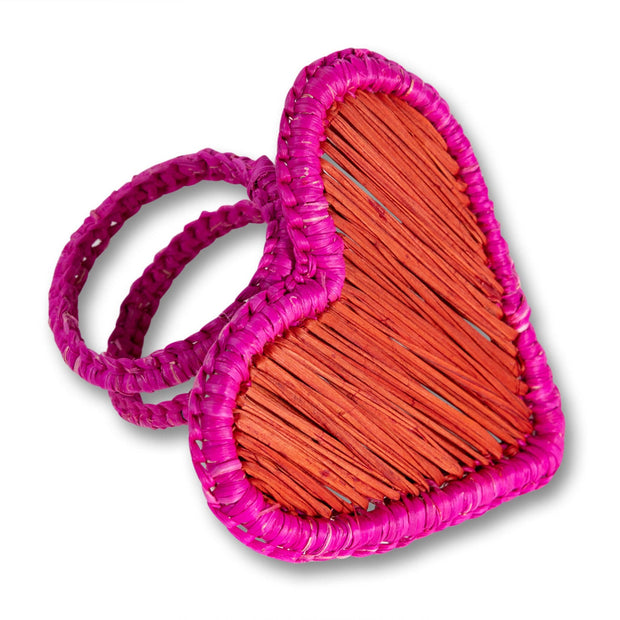 Raffia Napkin Ring - Red Heart