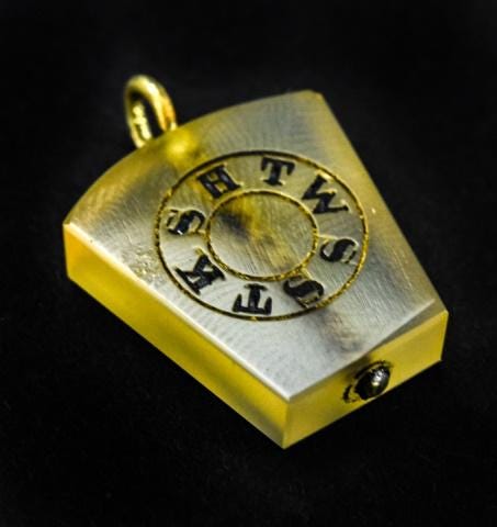 Antique 19th C Masonic Onyx HTWSSTKS Pendant