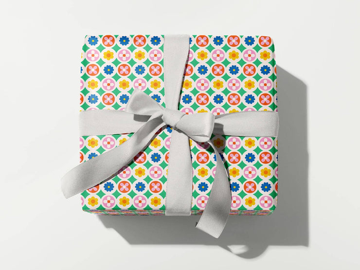 Razzle Dazzle Flowers Everyday Gift Wrap Sheets or Roll: Rolled Set of 3 Sheets