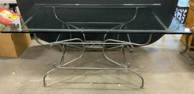 PIERRE DEUX Iron Base Glass Top French Table