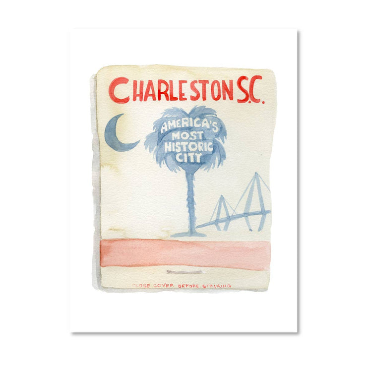 Charleston 5x7 Matchbook Watercolor Print