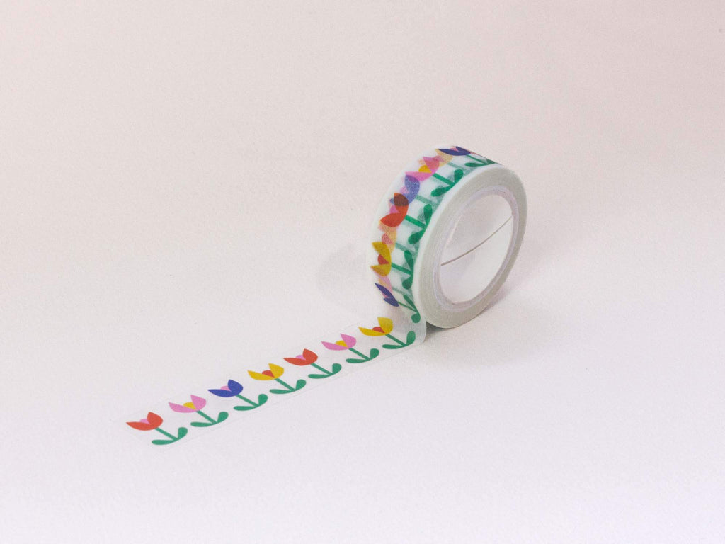 Tulip Dance 15mm • Retro Floral Washi Tape