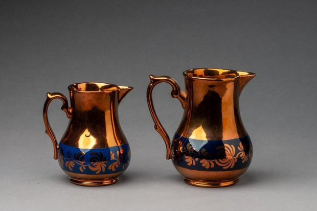 Copper Lustre Pitchers.