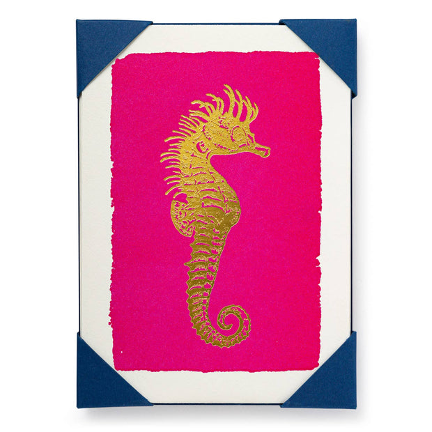 Purple and Gold Seahorse (5-Pack) Notelet Cards