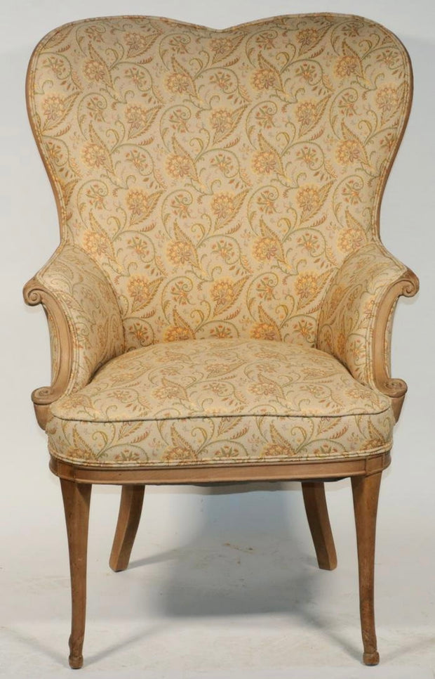 French Art Deco Armchair,  Repainted & Reupholstered with Knoll "World Piece"