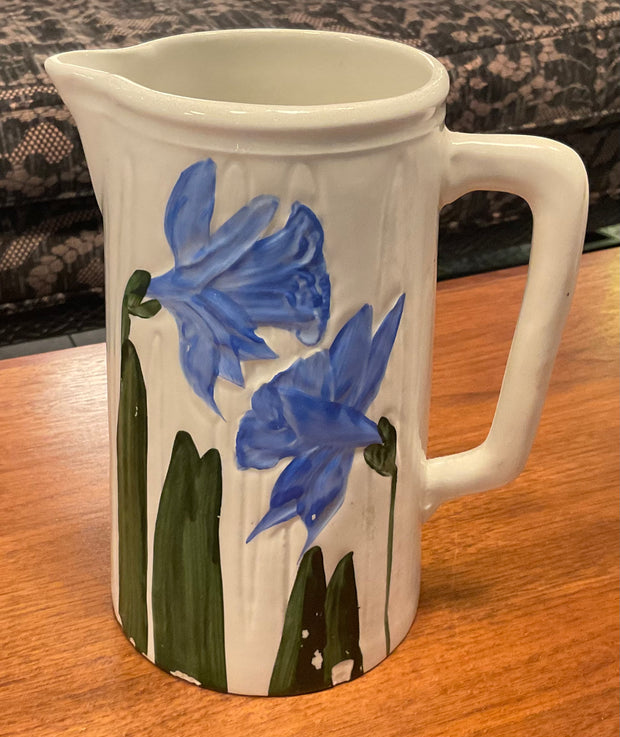 Wheeling Pottery Majolica Iris Pitcher