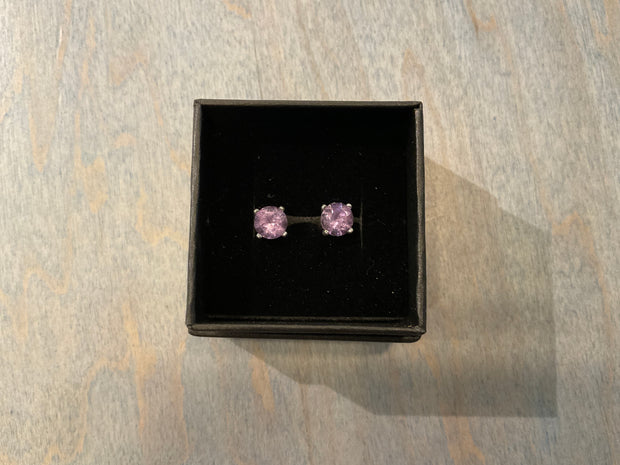 Lavender Diamond Studs