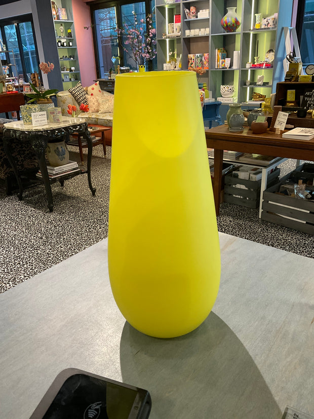 Tall Matte Yellow Vase