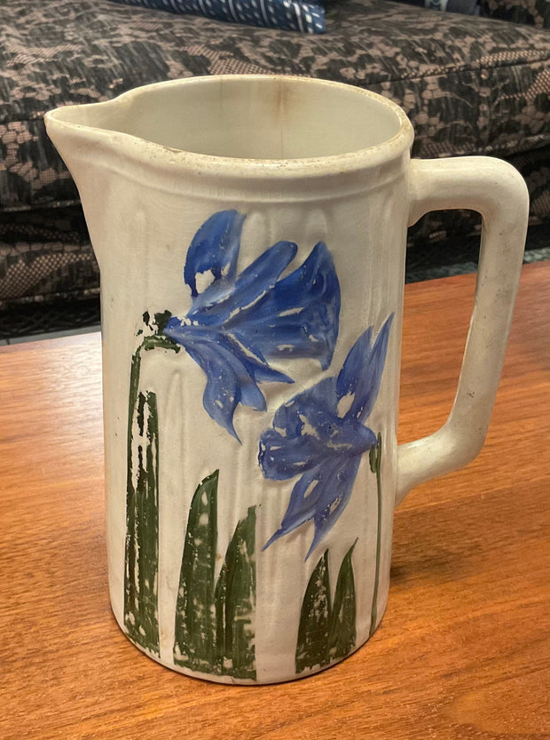 Wheeling Pottery Majolica Iris Pitcher