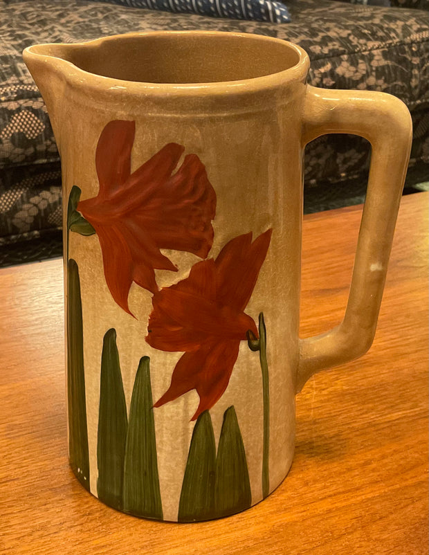 Wheeling Pottery Majolica Iris Pitcher