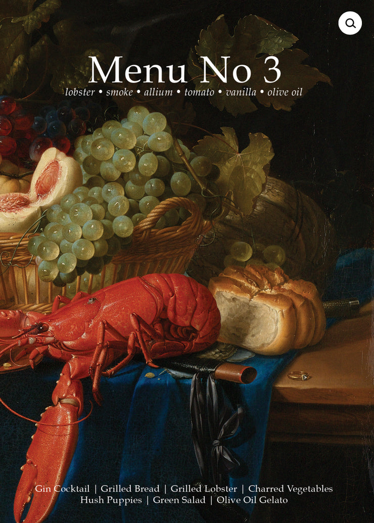 Menu No 3: Lobster, Smoke, Allium, Tomato, Vanilla, Olive Oil