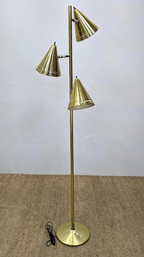 Lightolier Style Tone Floor Lamp Cone Shades.