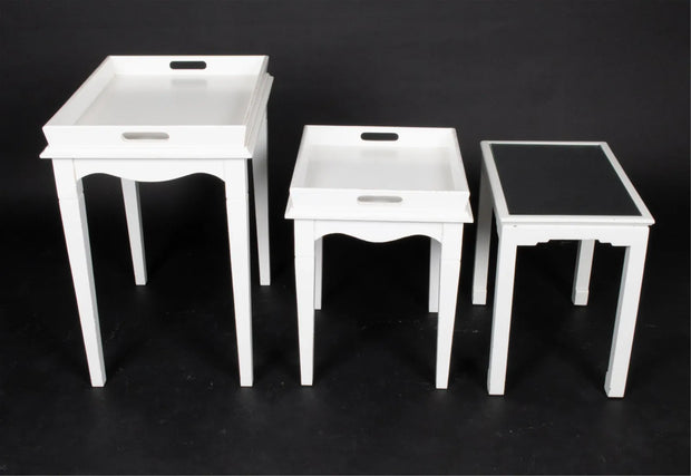 Contemporary White painted Side Tables (3)