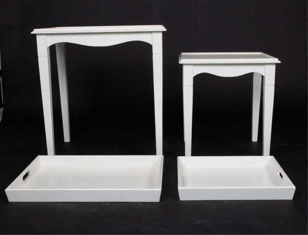 Contemporary White painted Side Tables (3)